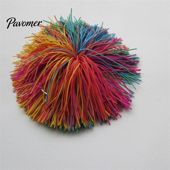 Stress Relief Ball 1/2/10/15Pcs Silicone Monkey Stringy Anxiety Colorful Sensory Portable Bounce Travel Rainbow Fidget Bouncy Pom Party Favors