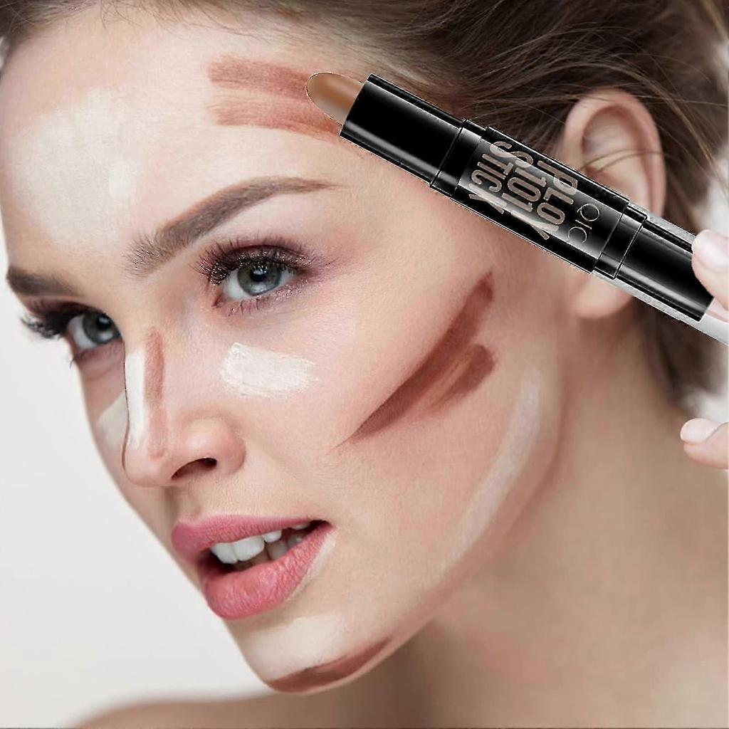 Contour Stick,2 In 1 Makeup Highlight Shading Stick,contour Kit Natural Bronzer Stick,double Head Contour Highlighter Stick
