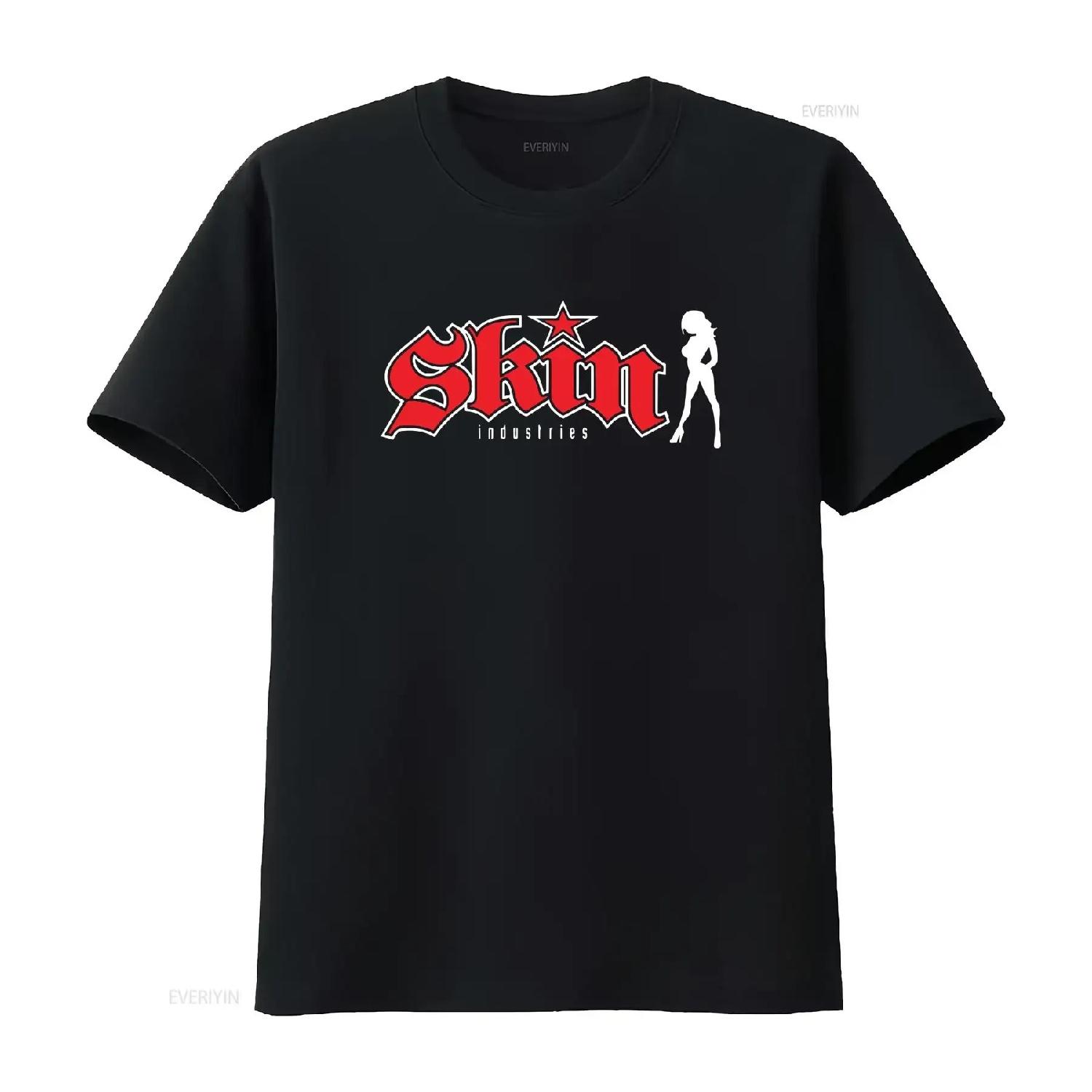 

Funny New Skin Industries Logo Men s T Shirt Made Form USA Size vintage Washed Versatile designer clothes Slightly Stretched XXXXXL різнокольоровий