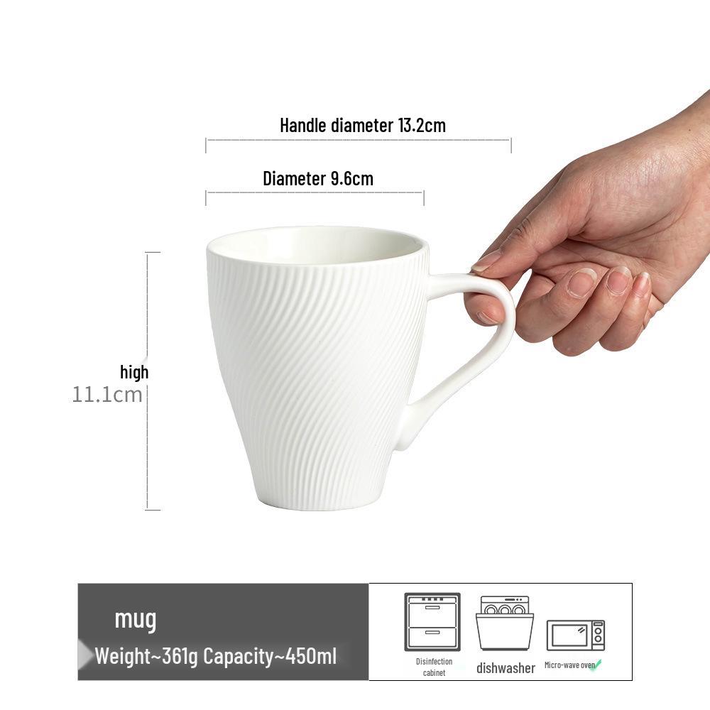 Retro Embossed Ceramic Mug – Office & Home Coffee, Tea, or Water Cup