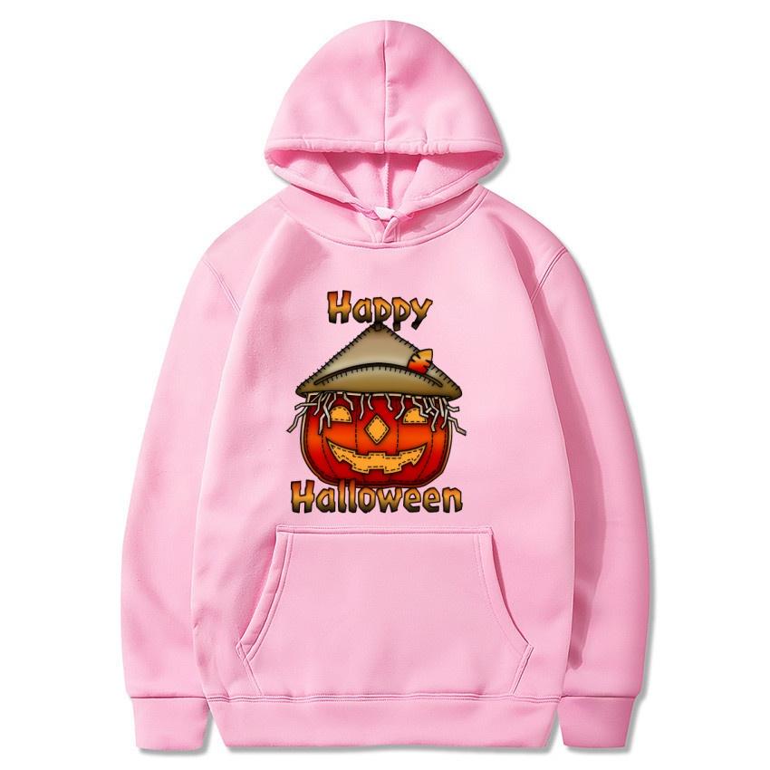 Halloween Autumn Winter Happy Halloween Printed Hoodie Men's Fashion Warm Sweatshirt Casual Street Wear Warm Hoodie