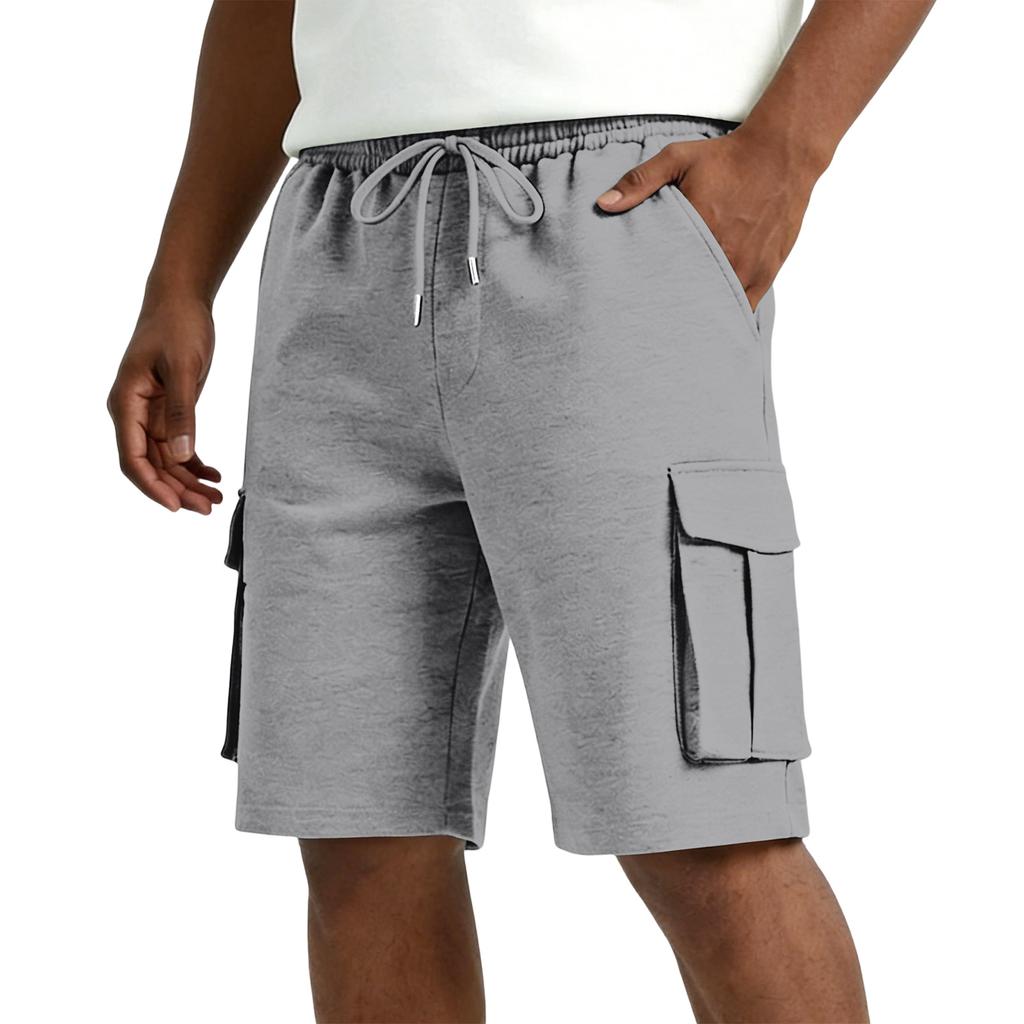 Men Drawstring Waist Casual Cargo Shorts Relaxed Fit Five Pocket Design Comfortable Lightweight Fabric Shorts