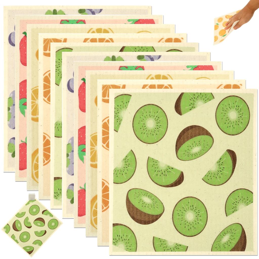 10Pcs Kitchen Dish Towels Reusable Kitchen Dish Towels Absorbent Dish Rags Non Scratch Swedish Kitchen Towel for Washing Dishes