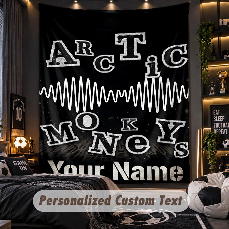 Personalized Wall Tapestry,Arctic Monkeys Custom Printed Name, Fabric Wall Art For Indoor Room Backdrop