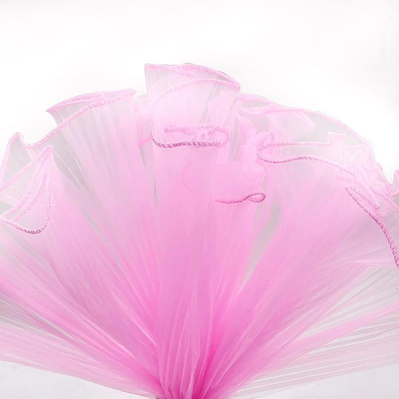 4m Bouquet Roll Multiple Color Mesh Wave Yarn Pretty Packaging Lace Paper  For Wedding Party