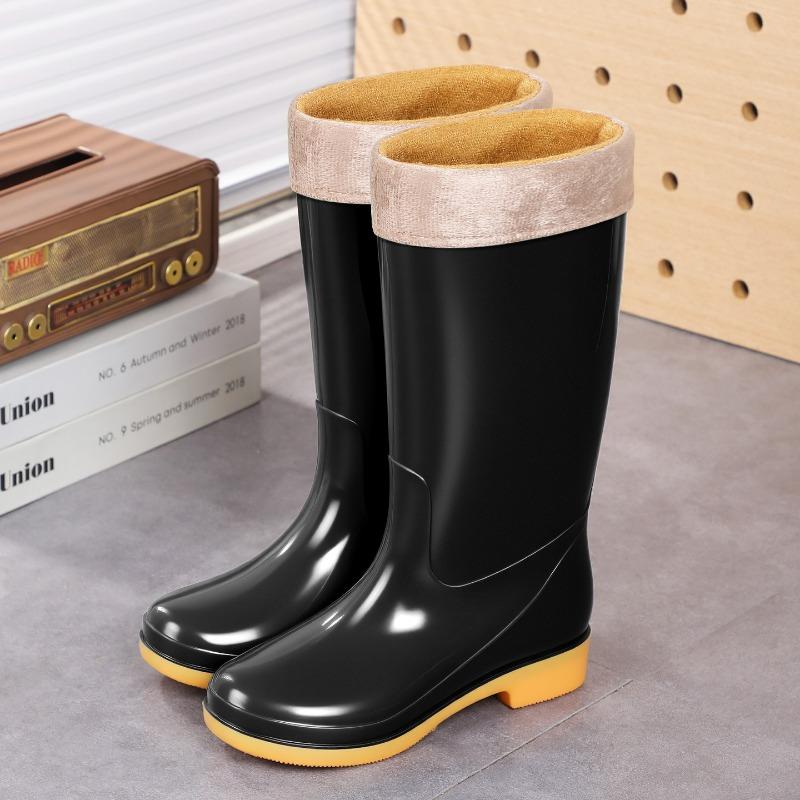 Women's high rain boots labor boots lightweight PVC non-slip mesh yarn inner women's rain shoes back kitchen cleaning water boots rubber shoes