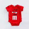 Dandan Fashion Baby Cute Infant M&M Short Sleeve Boys Girls Bodysuit Cartoon Rompers
