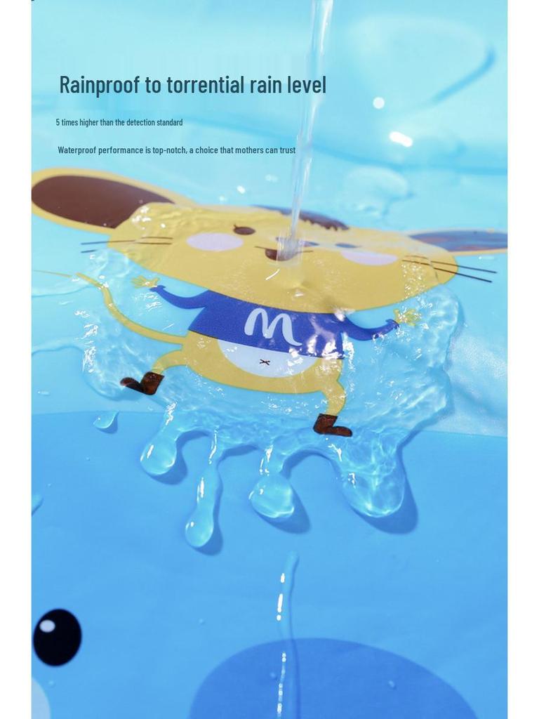 Cartoon Kinder Wasserdichtes Poncho mit Rucksackplatz - Verdickter Ganzkörper-Regenmantel für Grundschuljungen & -mädchen