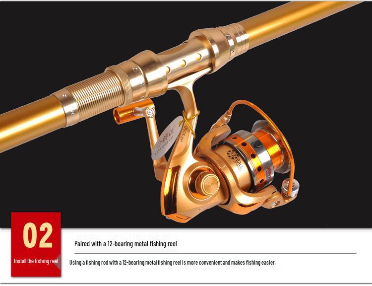 High Carbon Surf Fishing Rod, 3.6-5.4m, Strong & Durable for Spinning and Casting, Long Section Design