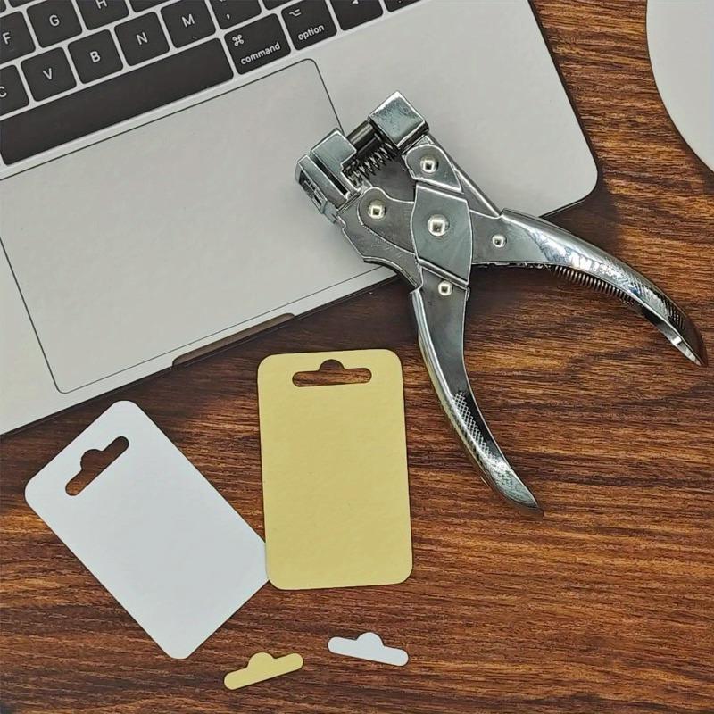 T Slot Shape Hole Punch Heavy Duty Tag Punches for Paper Crafts Handheld Earring Hole Punch Badge Hole Punch for ID Card Hard Pl