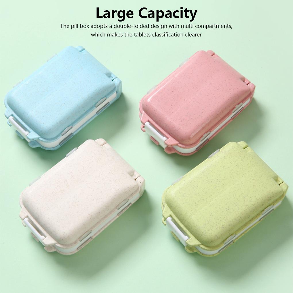 Pill Box Sealed Portable Container Collapsible Tablet Organizer Storage Divider Hiking Indoor Outdoor Dispenser