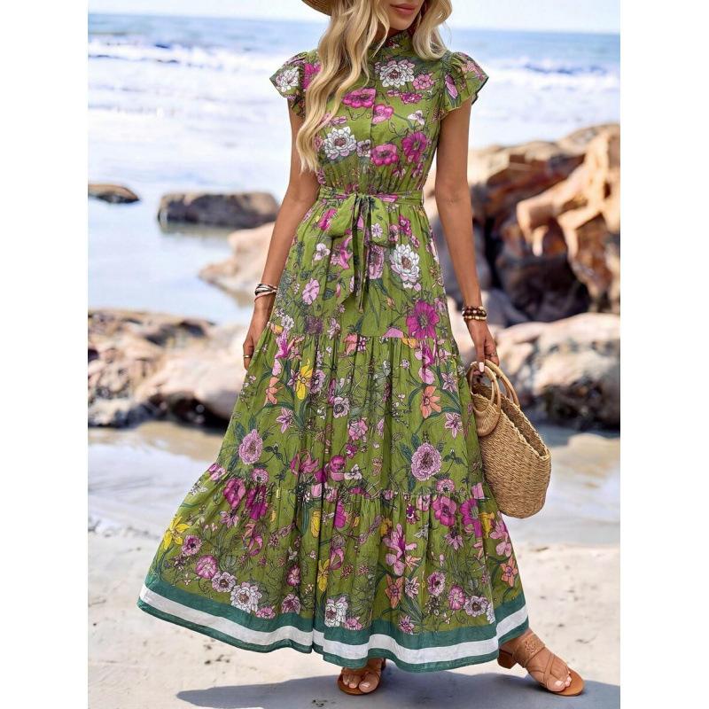 Europe, America 2026 summer new fashion temperament leisure vacation leisure beach floral dress S