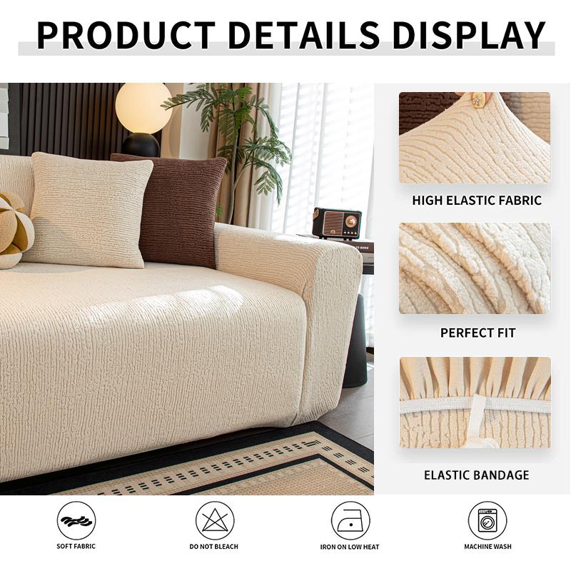 Jacquard Stretch Couch Cover Non Slip Sofa Covers for Living Room Washable Sofa Slipcover Furniture Protector Pet Friendly 1pc