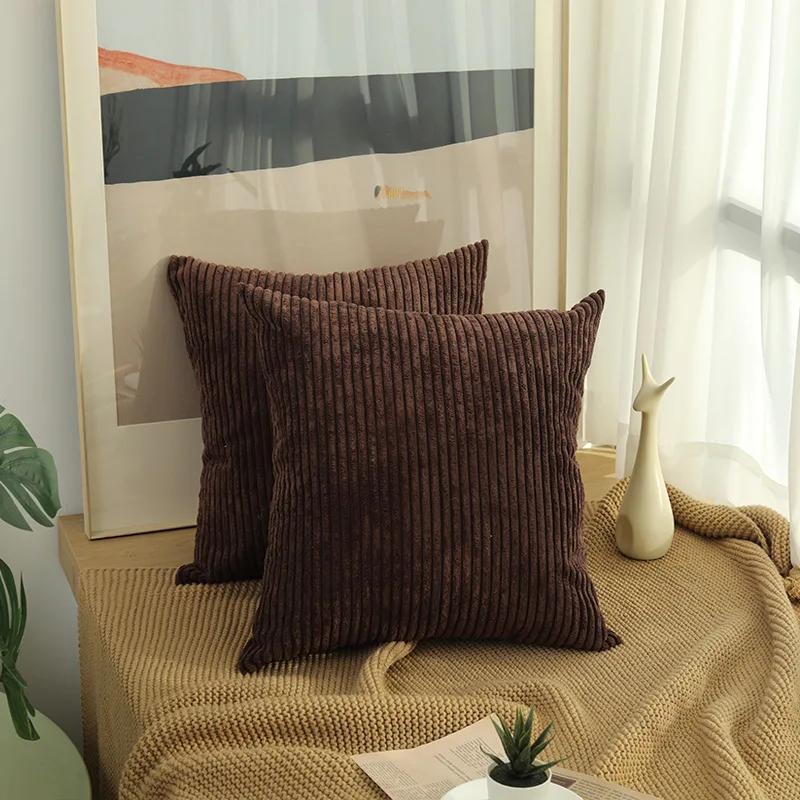Soft Corduroy Flannel Pillow Cover Plush Cushion Case for Sofa Living Room Decor 30x50 40x40 45x45 50x50