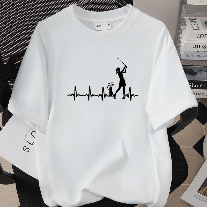 Unisex Golf Print Pure Cotton Short-Sleeve T-Shirt