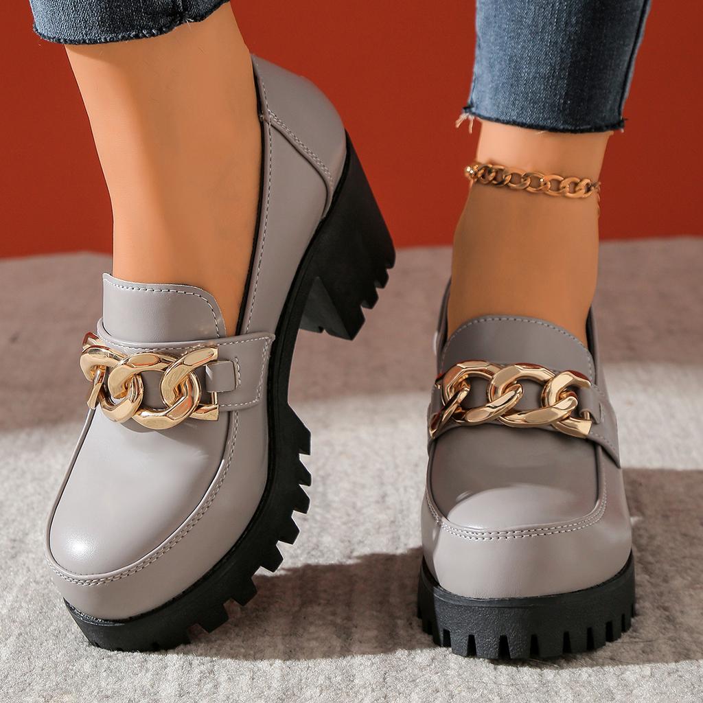 Fashionable New Comfortable Banquet High Heels Women'S Shoes Spring And Autumn Elegant Sexy Thick Soled Casual Single Shoes