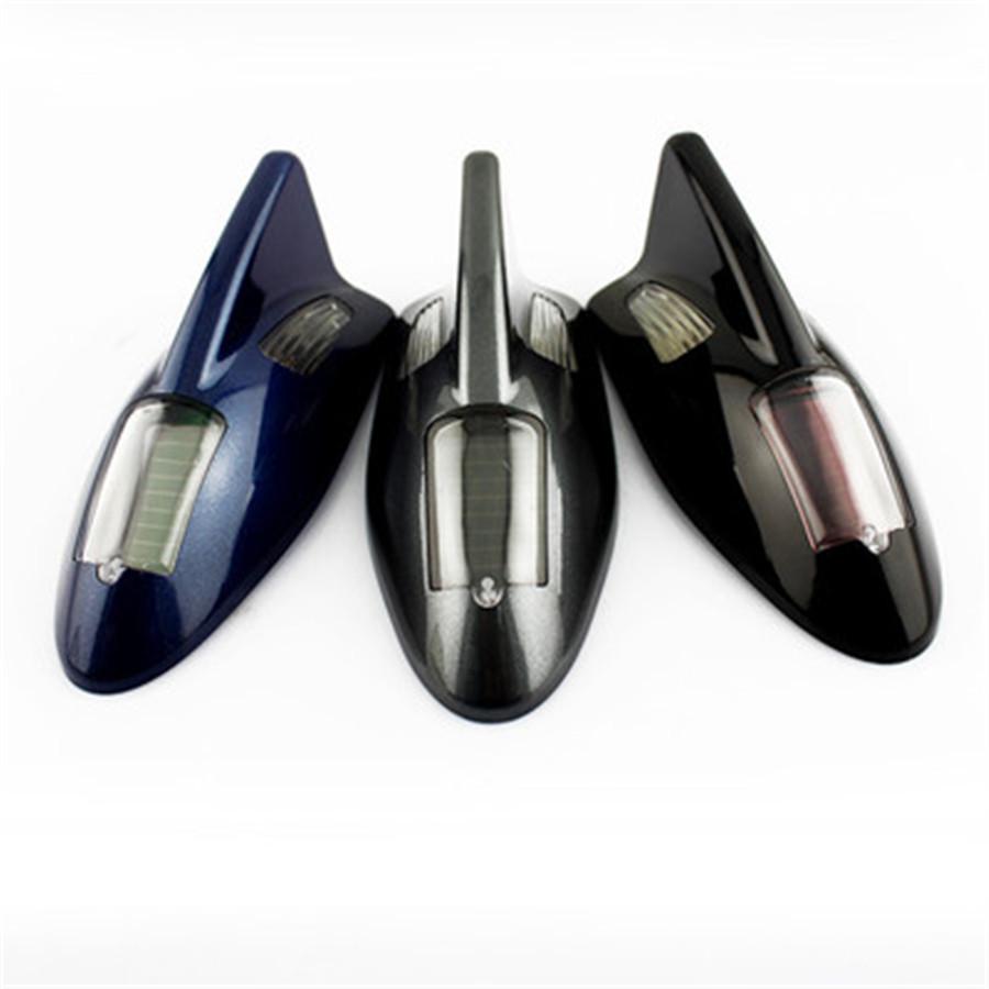 Solar Power Shark Fin Anti-rear-end Warning Lamp LED Decoration Strobe Lamp Gray