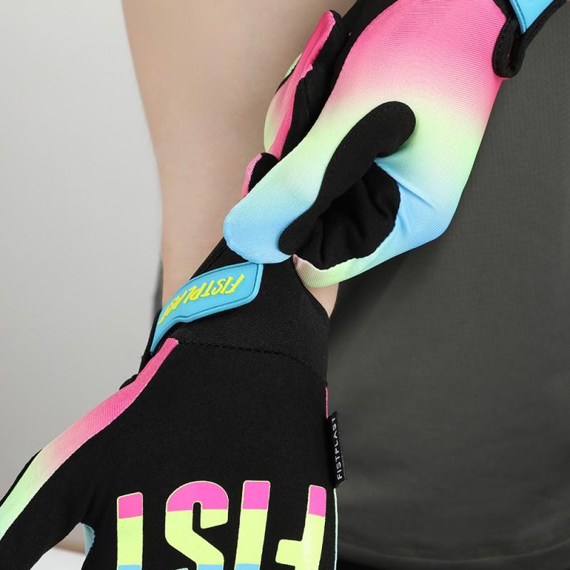 Guanti Resistenti per Mountain Bike Con Punta delle Dita Compatibile Touchscreen Colori Fiamma Arcobaleno Blu Ciambella Uomo Donna