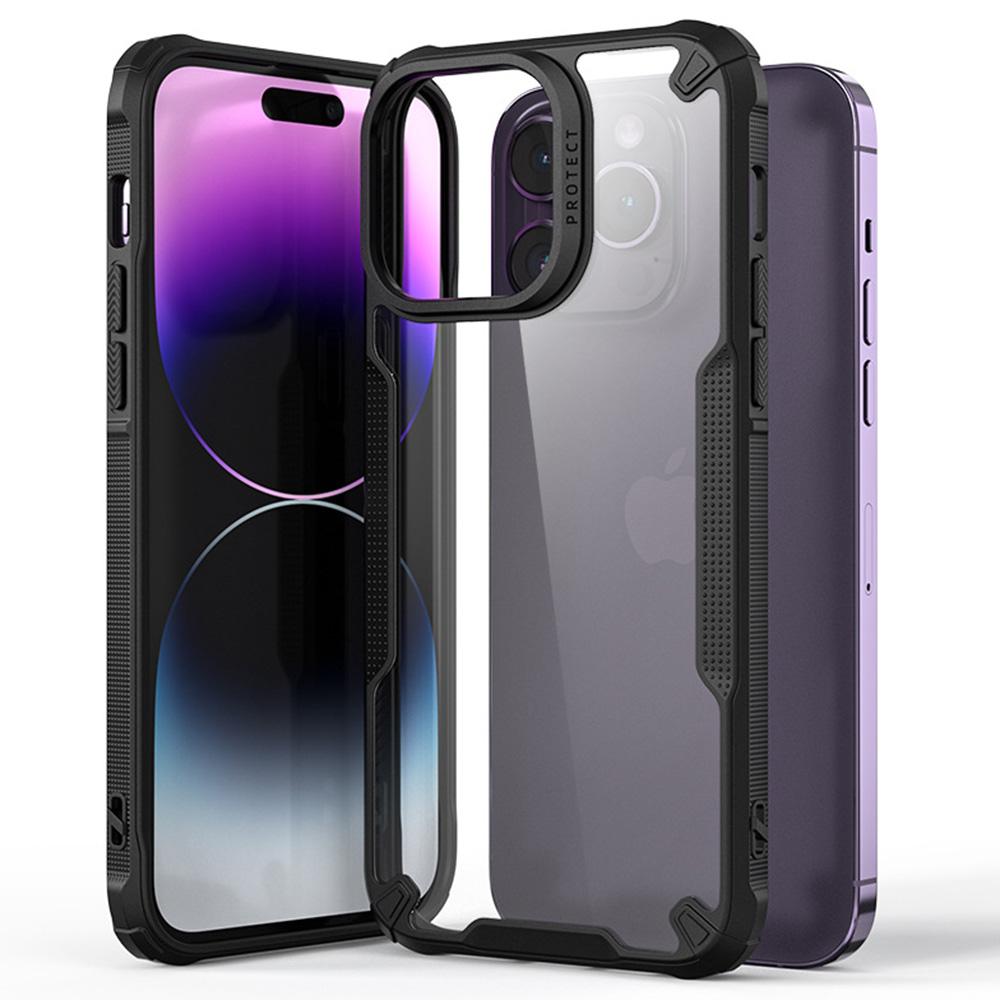 

For iPhone 16 Pro Case PC+TPU Phone Cover Anti-Drop Phone Case Black