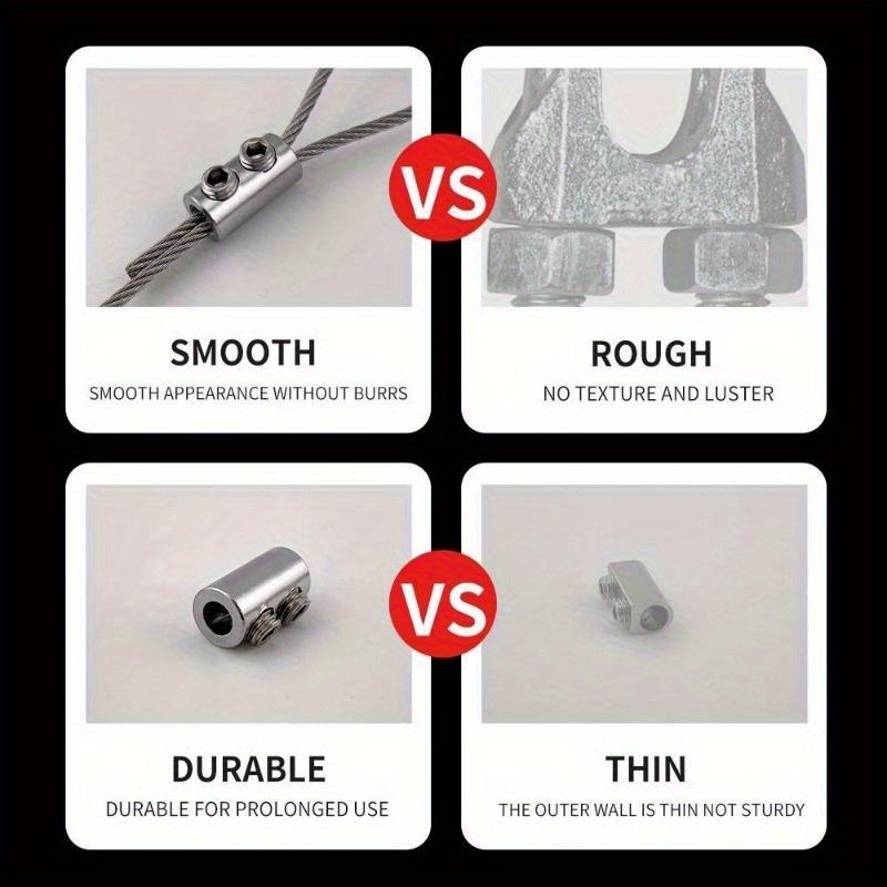 1 Stück Edelstahl Drahtseilklemmen, Doppelbohrungs-Metall-Kupferklemmen, Seilschlingen-Befestigungszubehör, Langlebiges Stahlmaterial