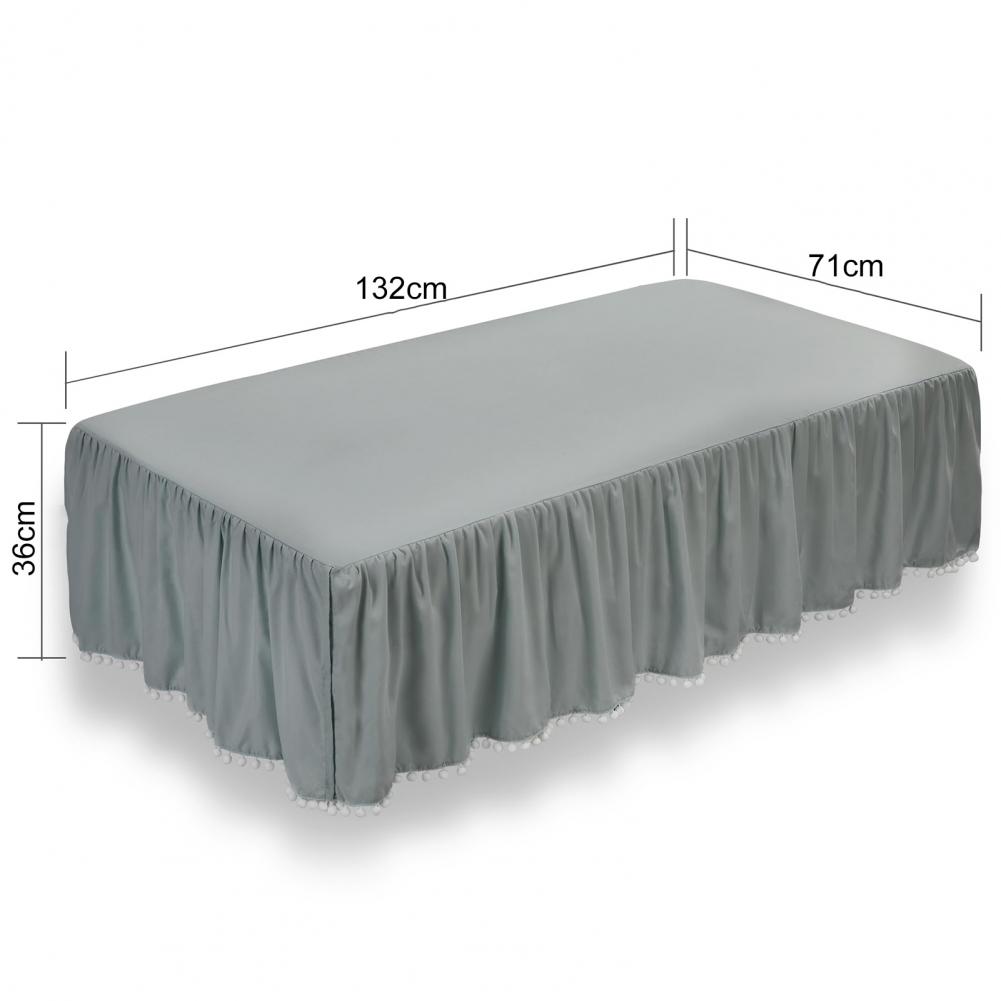 132*71cm Plyschboll Rynkad Spjälsängskjol Barn Justerbar Elastisk Sängkläder Spjälsängskjol Pojkar Flickor Sängöverdrag Med Pompom