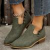 Fashion Winter New Fashion Round Head Solid High Heels Women's Outwear Large Size Warm and Comfortable Short Boots Fashion Boots Women