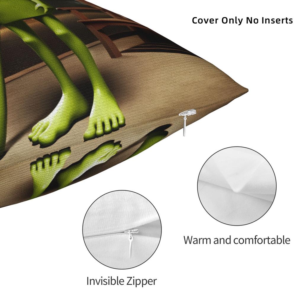 Pillow Cover Tung Tung Sahur Green Light Meme Funny Pillow Case For Living Room Chair Pillowcases
