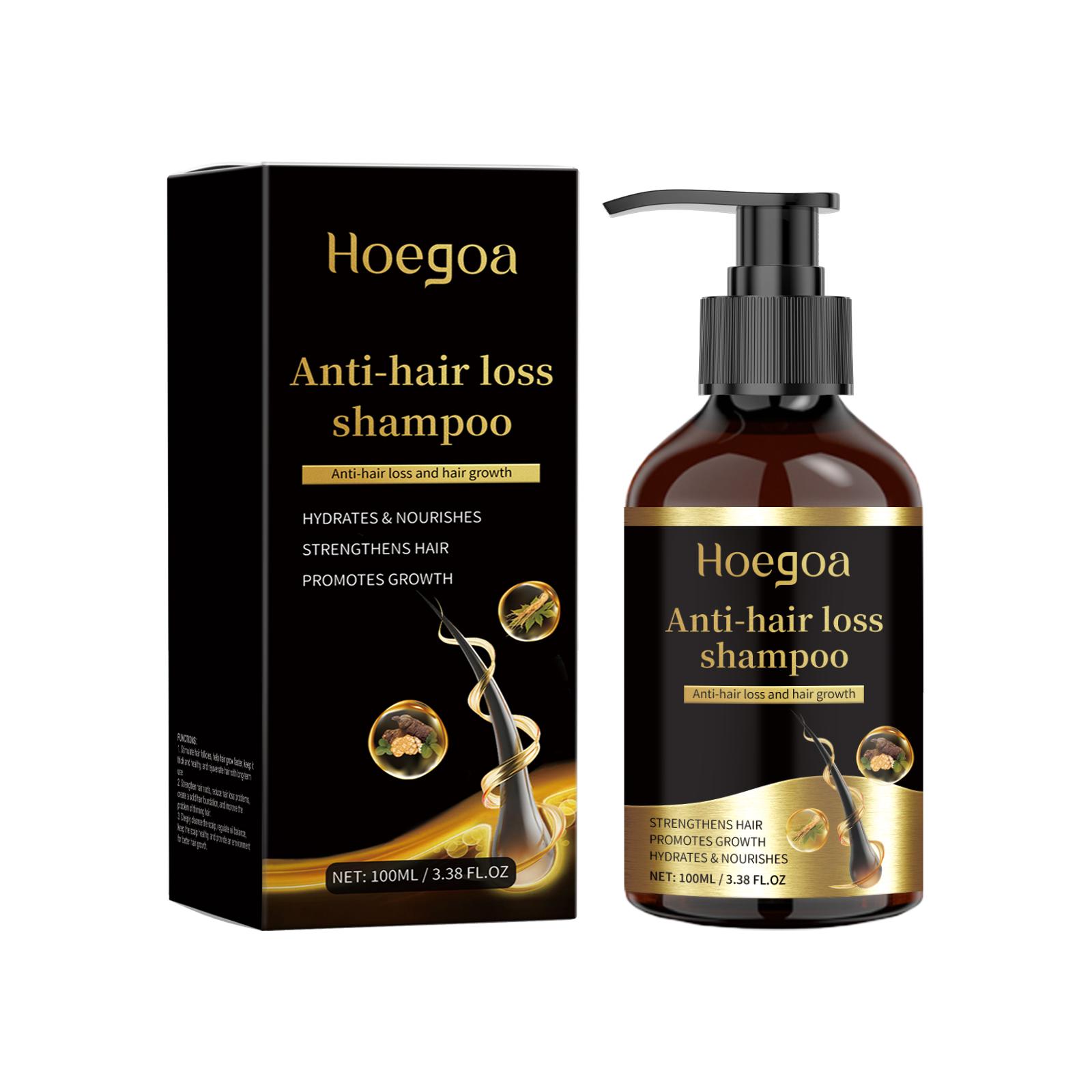 Hoegoa Ginseng Anti-Hair Loss Shampoo - Gentle Cleansing, Strengthens Roots, Nourishes Follicles, Promotes Hair Growth, Oil Control, Rosemary, 100ml