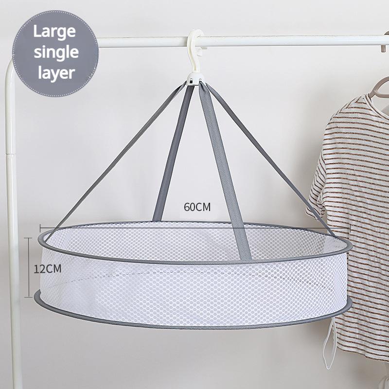 Foldable Double-layer Clothesline Socks Sweater Socks Artifact Clothesline Flat Mesh Bag Clothesline Drying Net 1PC