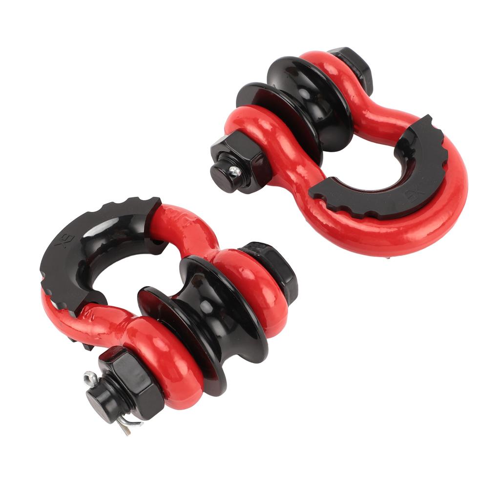 2PCS D Ring Shackle 3/4in D Ring Shackle Heavy Duty Off Road Recovery Shackle with Pulley for Truck