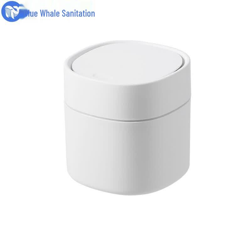 Desktop Press-Type Flip-Top Waste Bin