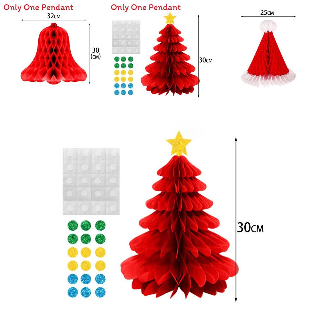 Christmas Party Decor 3d Honeycomb Hanging Decorations For Winter Holiday Celebrations
