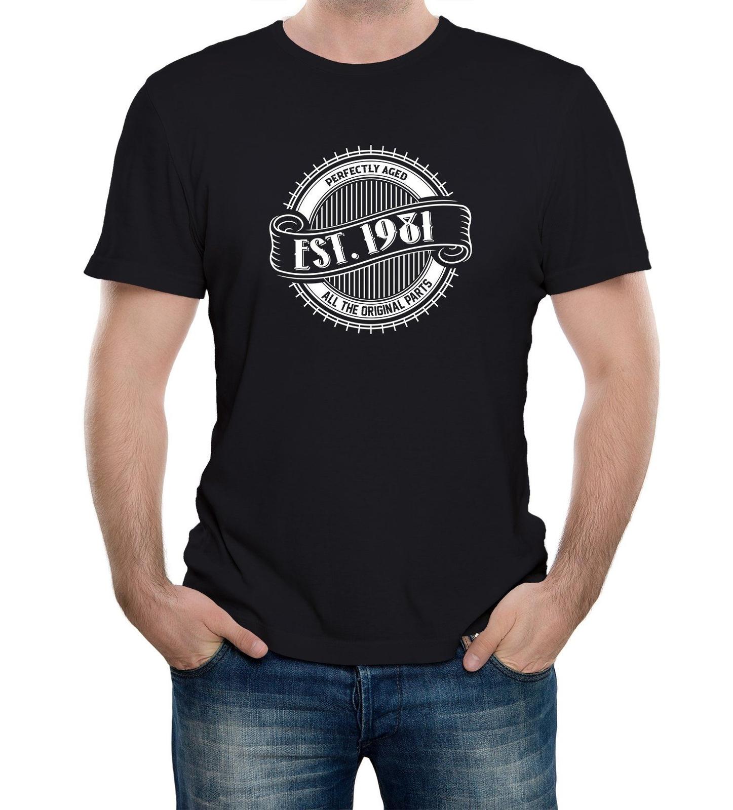 Reality Glitch EST. 1981 Birthday Celebration Mens T-Shirt Mens Womens Tees Top Dad Gift Present Year S