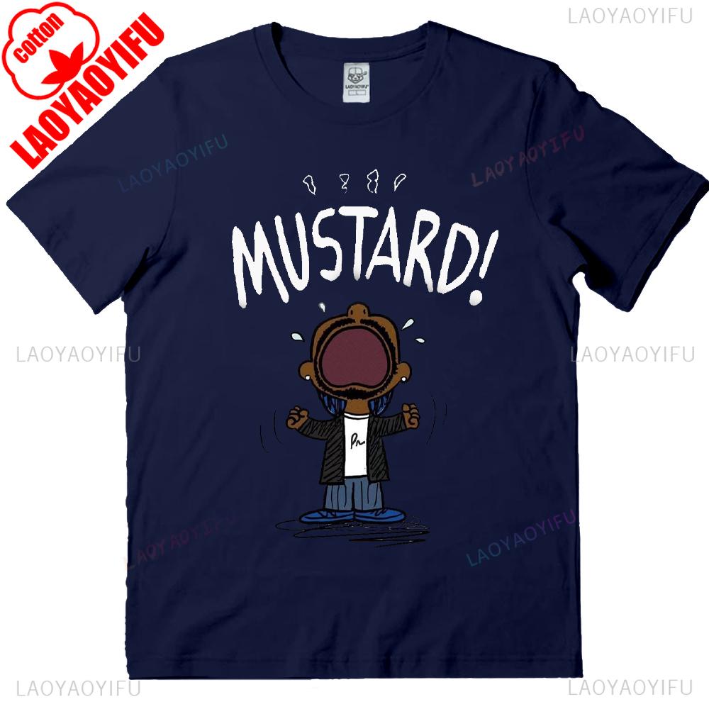 

Kendrick Lamar MUSTARD Meme Shirt New Viral GNX Album Reference Tops Hip Hop Music Graphic Tees Mustard Lamar Short-sleeve 4XL