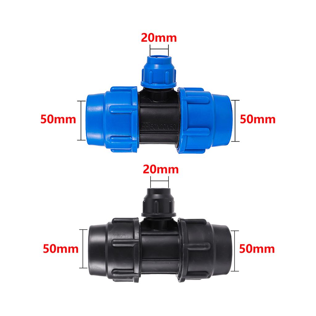 20/25/32/40/50mm PE Pipe Tee Reducer Hose Connector Fit Garden Irrigation Hose Fittings Plastic Diverter