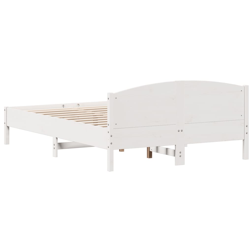 Vidaxl Bed Frame Without Mattress, White, 120X200 Cm, Pine Wood