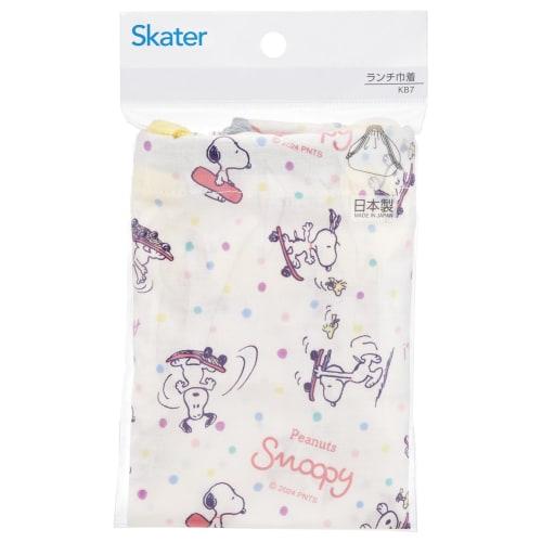 Skater KB7-A Children's Drawstring Lunch Bag, Made in Japan, Snoopy Skateboard Design
