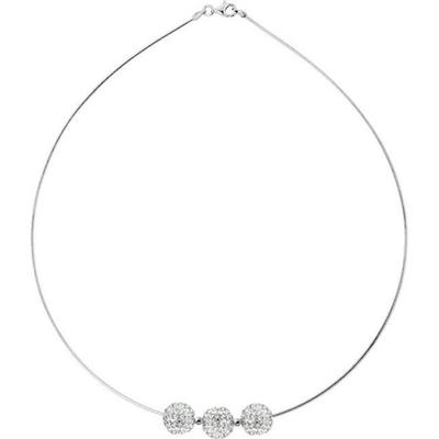 Necklace - LOVA LOLA VAN DER KEEN - Trilogy - 925 Sterling Silver - White Crystals - 42 Cm