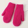 Winter Girls' Cute -color Plush Gloves With Added Fleece And Thickened For Warmth. Student Cycling Cold-proof Gloves For Winter Trend.
