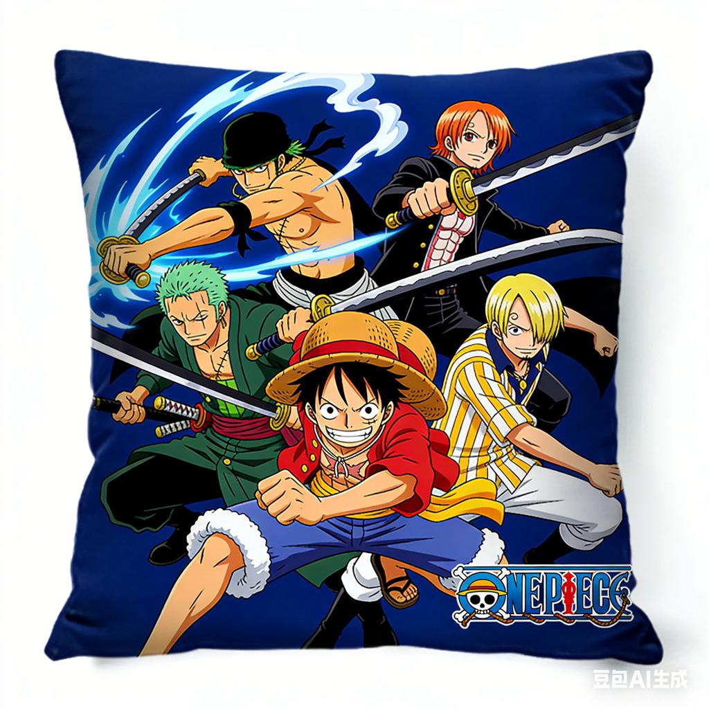 Federa Cuscino One Piece Stampa Personaggio Preferito Fan Anime Federa Decorativa per Camera da Letto Soggiorno e Appassionati di Anime