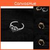 Eleganter Vintage Herzförmiger Kupferring Verstellbarer Offener Ring Für Frauen