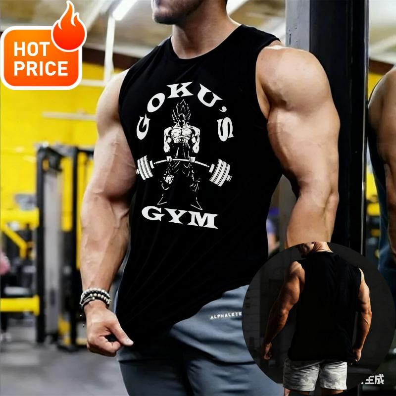 

Super Saiyan Anime Son Goku Dragon Ball Gym Harajuku Spring Summer Tank Top Fitness Casual Sports Cotton Sleeveless T-Shirt Y2K XXS