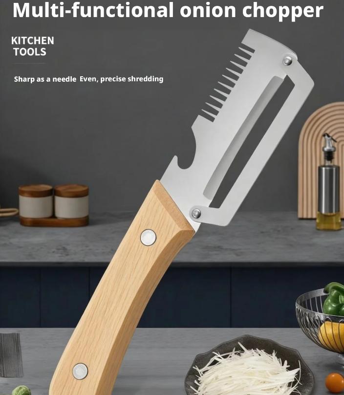 Kitchen Peeler Stainless Steel Vegetable Peeler with Wooden Handle for Peeling and Slicing Fruits and Vegetables Kitchen Tool