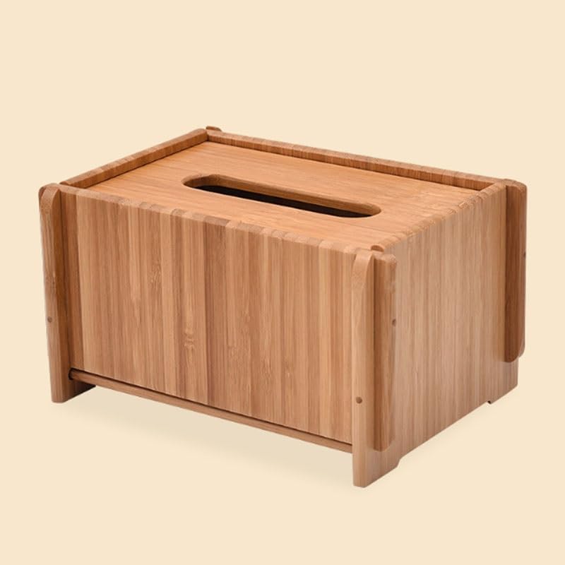 Wooden Paper Box Multi Functional Desktop Tissue Storage Box Paper Holder for Bathroom, Bedroom, Dinner Table, Office