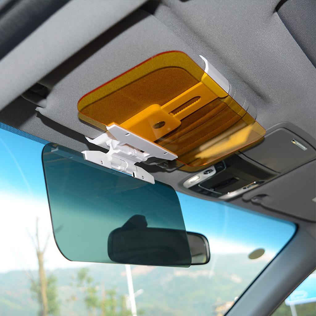 Car Day Night Extension Anti Glare Visor 2 in 1 Automobile Anti UV Block Visor Dazzle Proof Sunshade Mirror Goggles Shield for Most Vehicles