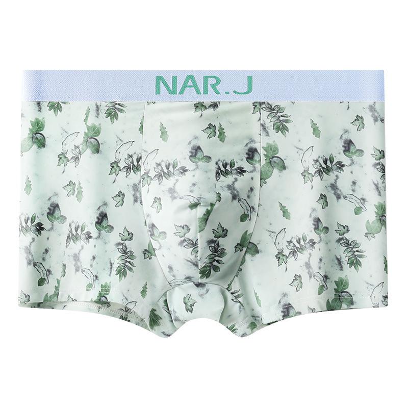 Men's Ice Silk Summer Boxer Briefs - Antibacterial, Breathable, Sporty, for Teens