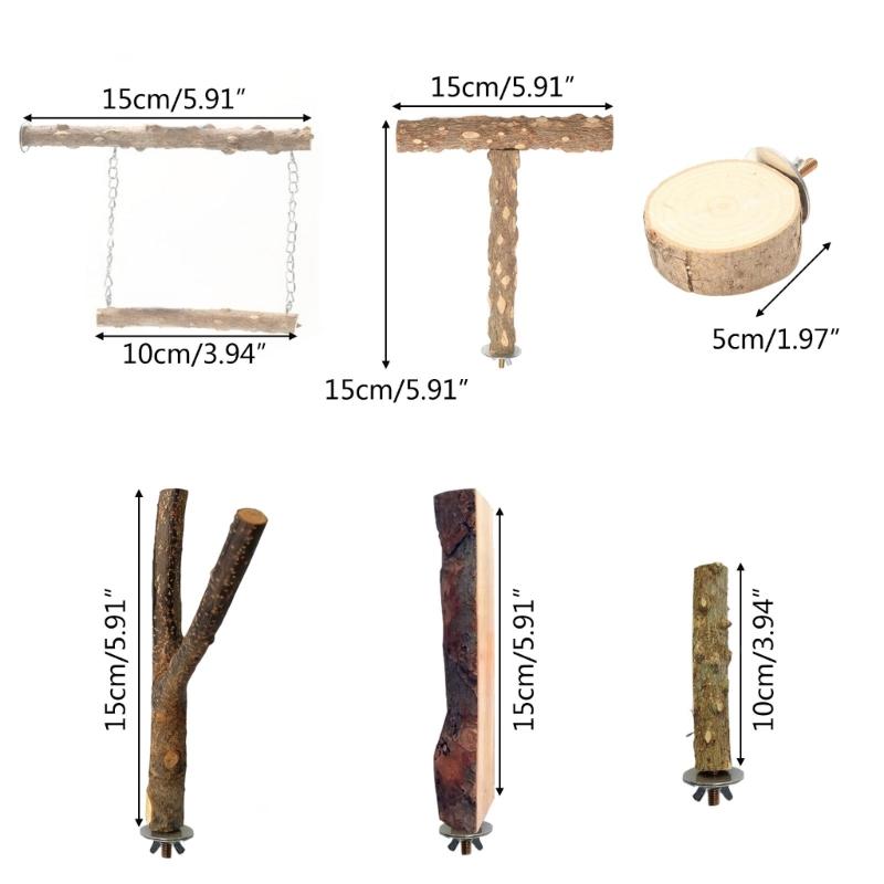 6pieces Bird Stand Improve the Living Experience of Birds with Versatile Stand Easy to Clean Perfect for Bird Habitat