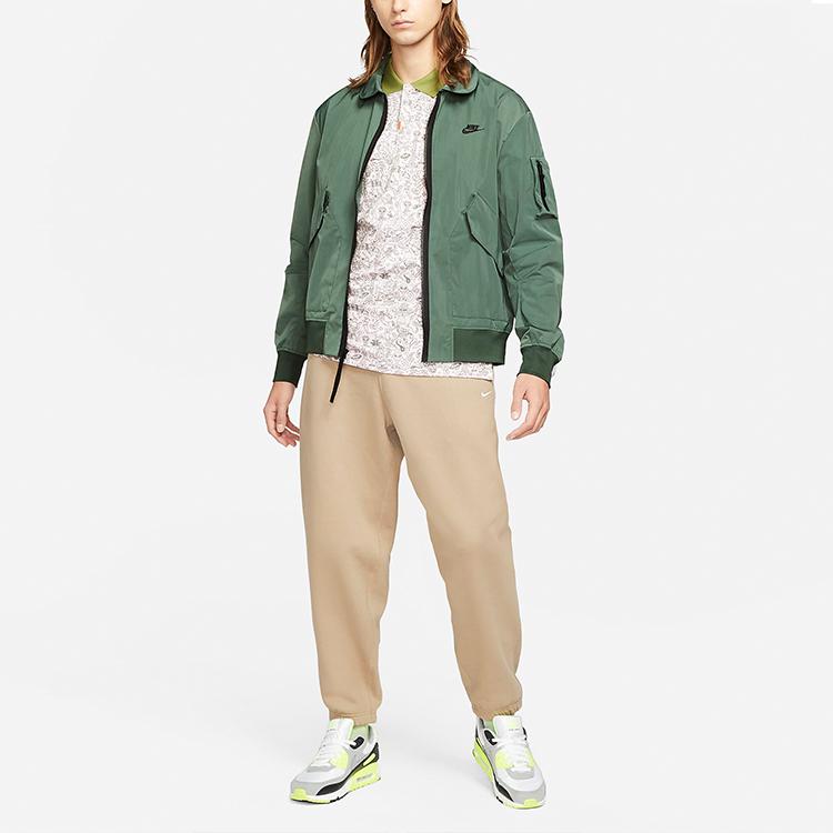 Nike Sportswear Woven Collar Solid Color Sports Jacket Men Jackets Galaxy-Green CZ9895-337