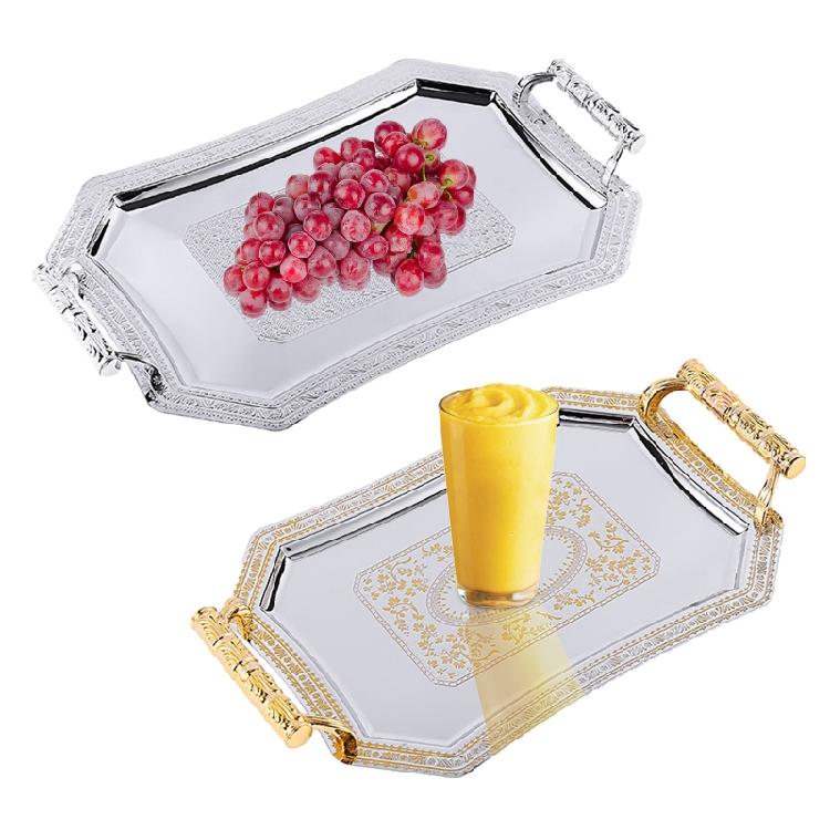 Stainless Steel Storage Tray with Handle Delicate Restaurant Cafe Shop Bar Decor