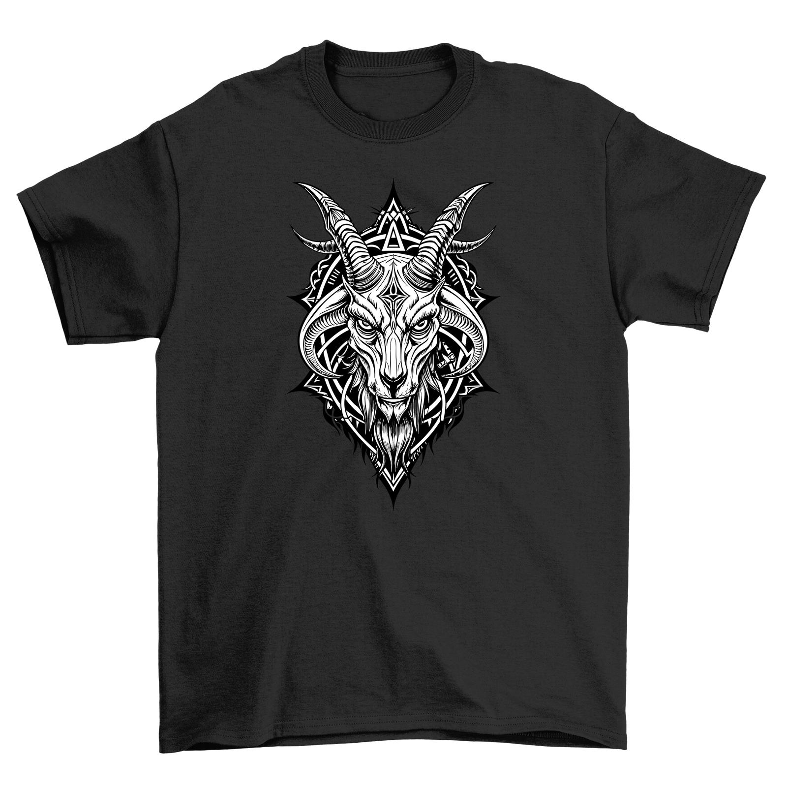 

Gothic_32 T-Shirt Mens Womens Tees Top: Unleash Your Inner Baaa-dness! Funny Goat Head Design, 100% C L